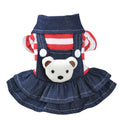 Small Dog Denim Dress: Dog Denim Jumpsuit Puppy Dresses Dog Apparel Small Dog Costume Pet Jean Skirt Dog Clothes for Small Dogs Girl，Size S