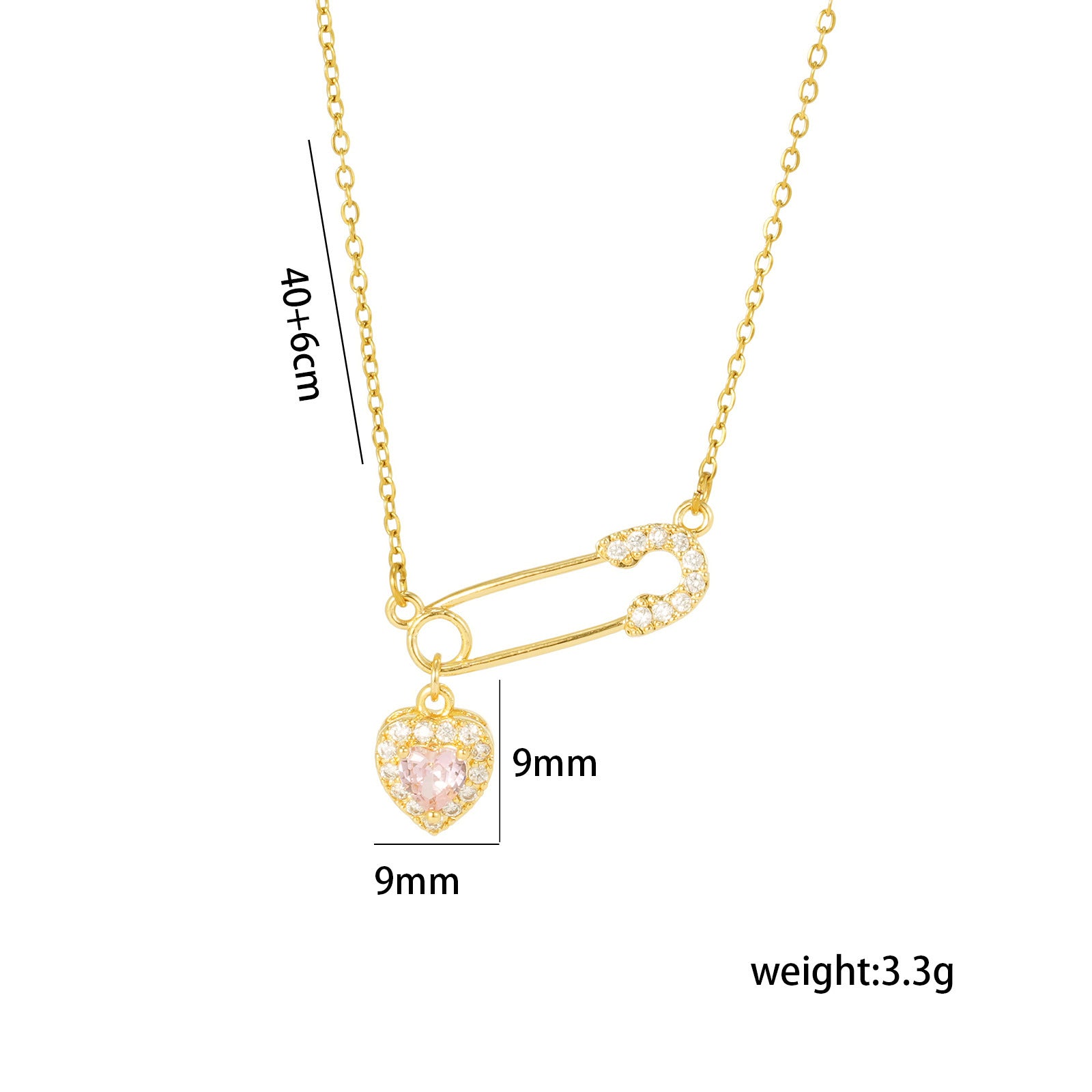 Internet Celebrity Fashion Hot Selling Titanium Steel Necklace Women's Zircon Copper Plated 18K True Gold Pendant Color-free Clavicle Chain Jewelry