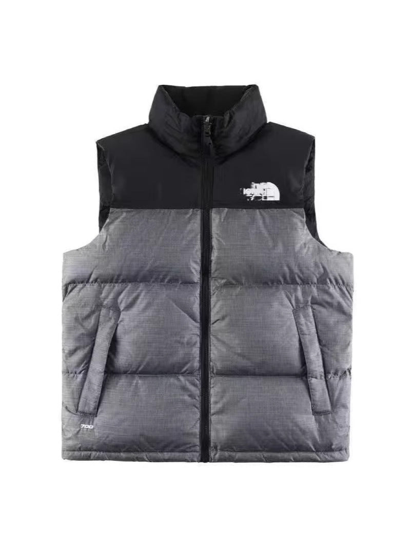Cotton-padded Jacket, Stand-up Collar Vest, Same Style For Men And Women, American Version Embroidered Waistcoat, Winter Warm Vest For Outer Wear