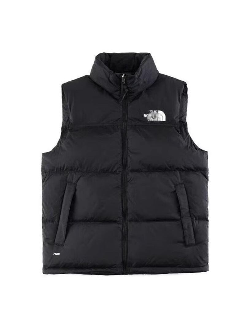 Cotton-padded Jacket, Stand-up Collar Vest, Same Style For Men And Women, American Version Embroidered Waistcoat, Winter Warm Vest For Outer Wear