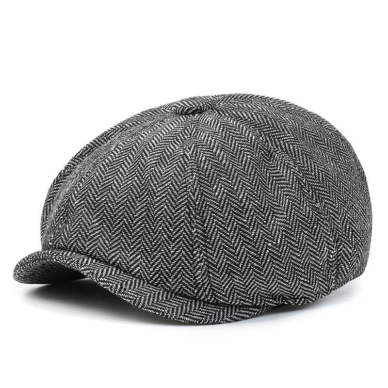 Herringbone Cap Middle-aged And Elderly Beret Director Cap Sunscreen Sun Cap Grandfather Hat Father Hat