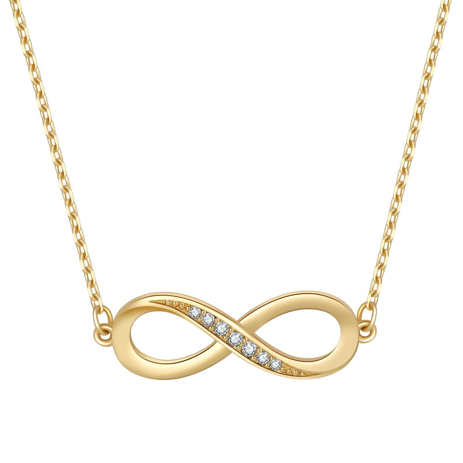 Infinite Loop Symbol Micro Set Zircon Classic Plated 14K Ladies Popular Necklace