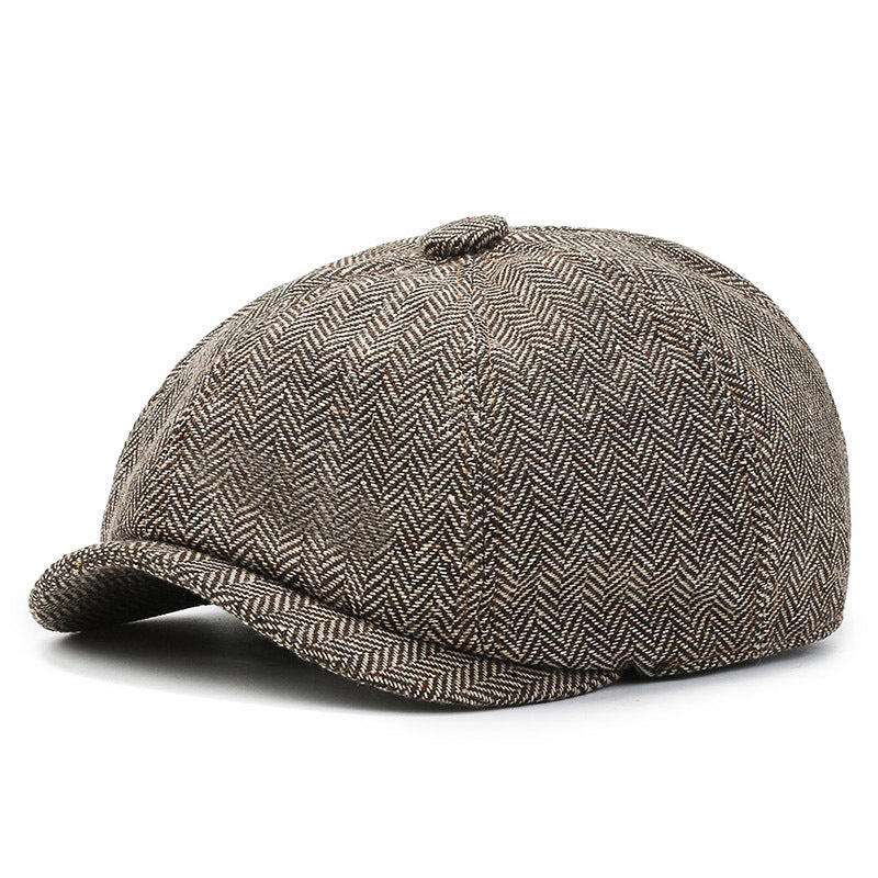 Herringbone Cap Middle-aged And Elderly Beret Director Cap Sunscreen Sun Cap Grandfather Hat Father Hat