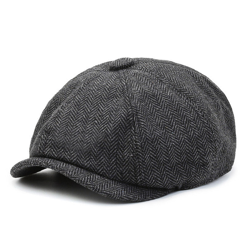 Herringbone Cap Middle-aged And Elderly Beret Director Cap Sunscreen Sun Cap Grandfather Hat Father Hat