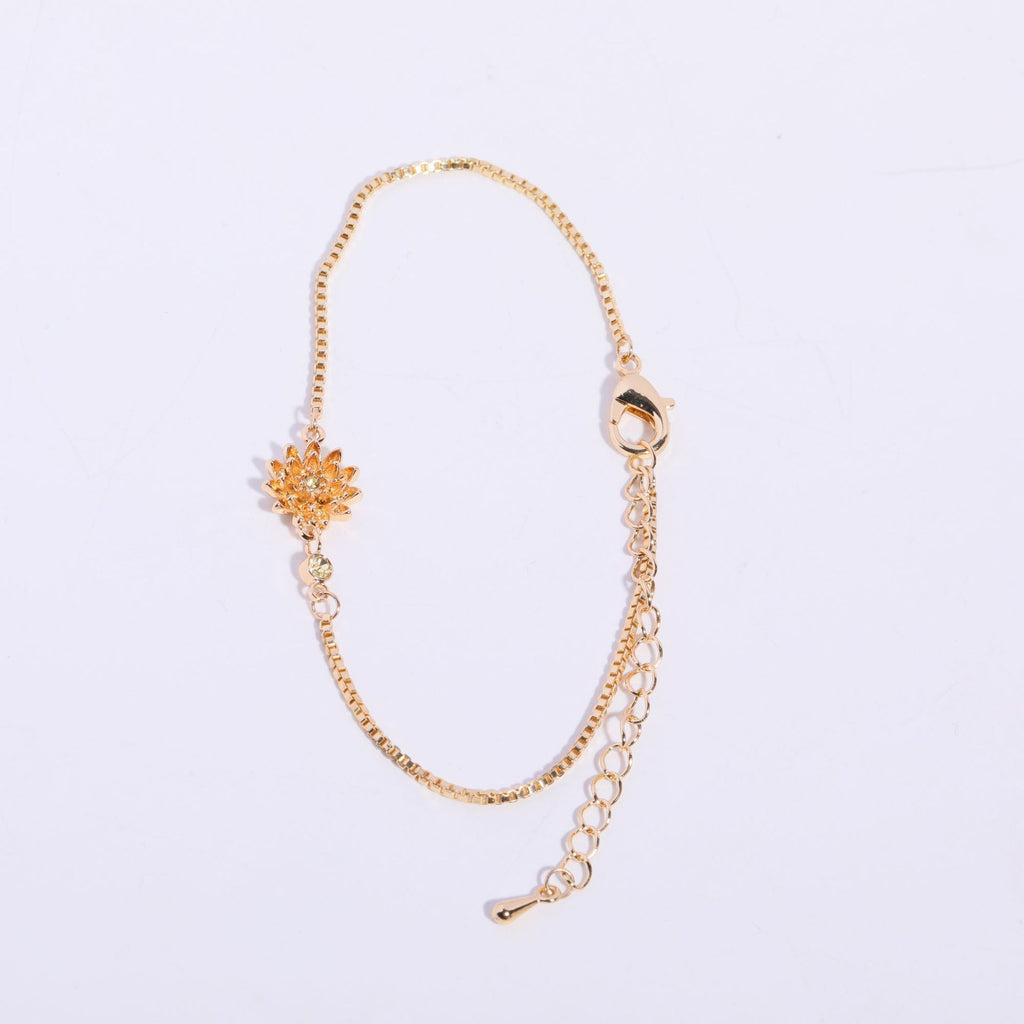 December Flower Bracelet Zircon Birthstone Pendant Bracelet Women's Zodiac Peanut Day Birthday Birthday Flower Titanium Steel