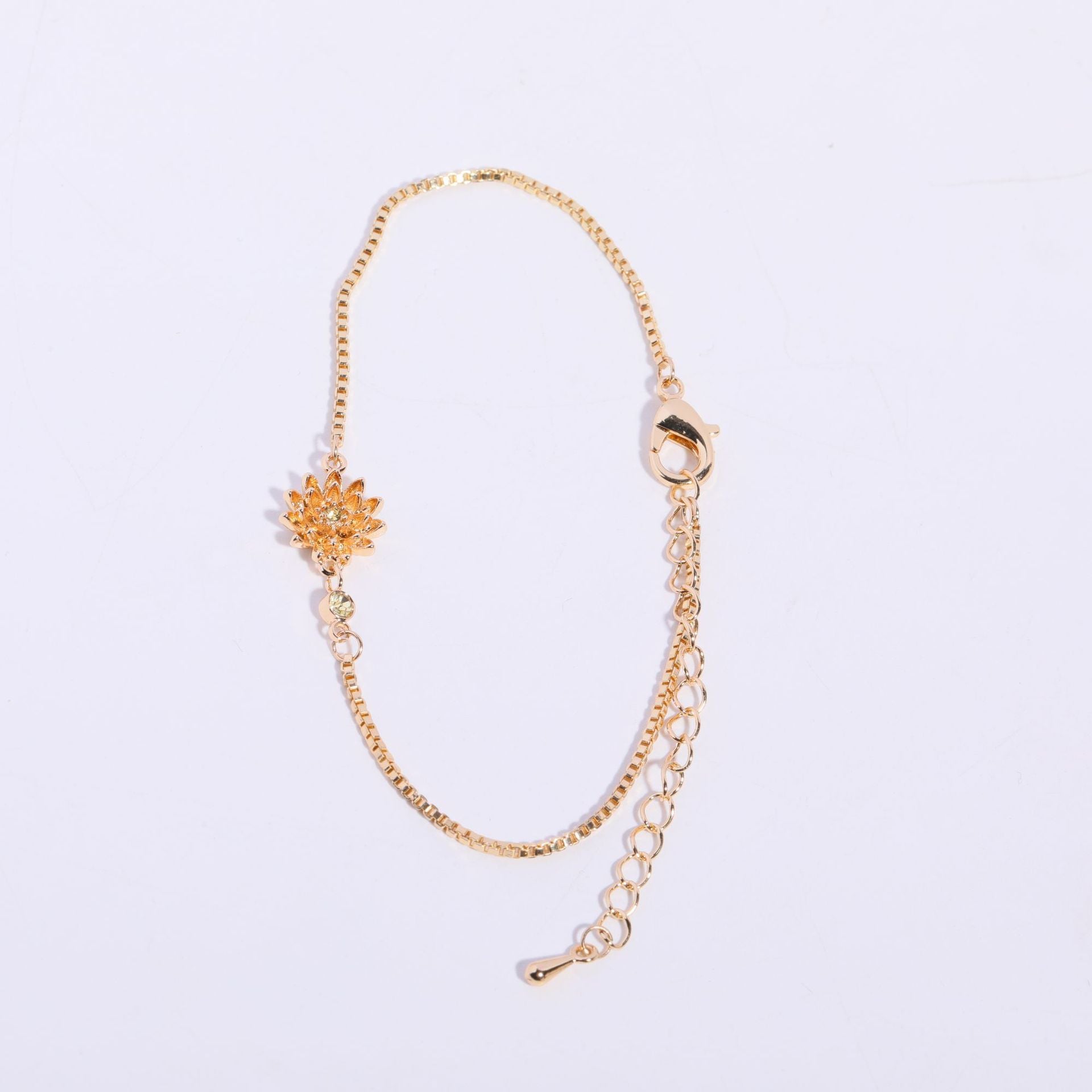 December Flower Bracelet Zircon Birthstone Pendant Bracelet Women's Zodiac Peanut Day Birthday Birthday Flower Titanium Steel