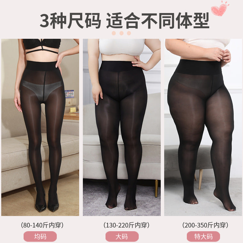 8D Ultra-thin Plus Size Aurora Horse Oil Socks Light Leg Artifact Silk Stockings High Elastic Oil Bright Smooth Sexy Anti-hook Silk Pantyhose