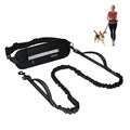 KEEWEI Hands Free Dog Leash with Zipper Pouch Dual Padded Handle Dog Waist Belt Retractable Bungee Leash with Reflective Stictches for Small & Medium Dog Running Walking Jogging Training Black
